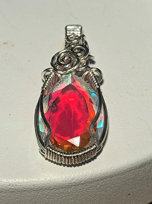 Aura Quartz Sterling Silver Pendant