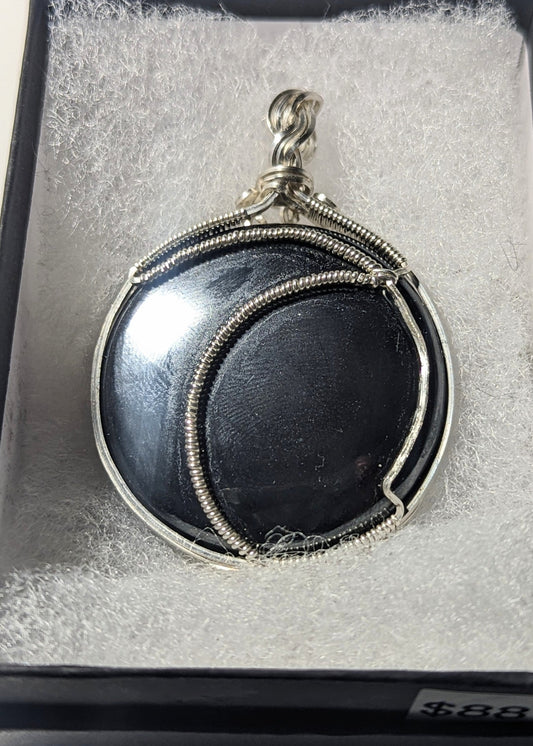Grounded Moon: hematite in sterling silver