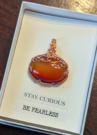 Carnelian Copper Pendant