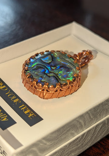 Abalone Copper Button Pendant