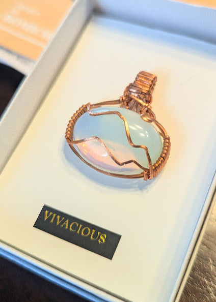 Opalite Cabochon Copper Pendant