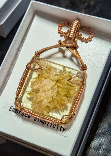 Hop Cone Copper Pendant