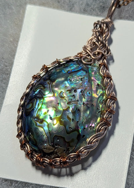 Abalone Tree of LIfe Reversible Pendant