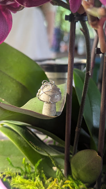 Gemstone Mushroom Pendants